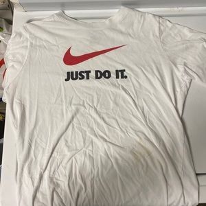 White Nike Tee Just Do It Logo